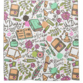 Beste Diary Pattern Douchegordijn (Voorkant)