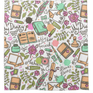 Beste Diary Pattern Douchegordijn