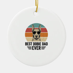 Beste Dobie-papa ooit Vintage Doberman T-shirt_1 Keramisch Ornament