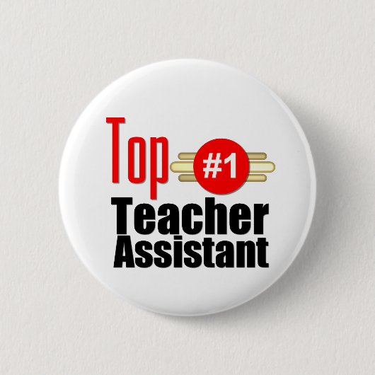 Beste docent-assistent ronde button 5,7 cm (Voorkant)