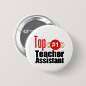 Beste docent-assistent ronde button 5,7 cm (Voorkant /achterkant)
