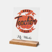 Beste docent ooit cadeau gepersonaliseerd acryl bord (Hoek)