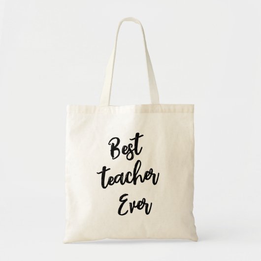 Beste docent ooit" Chic Script Canvas tas (Voorkant)