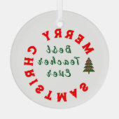 Beste docent ooit Kerstcadeau Bedankt Glas Ornament (Achterkant)