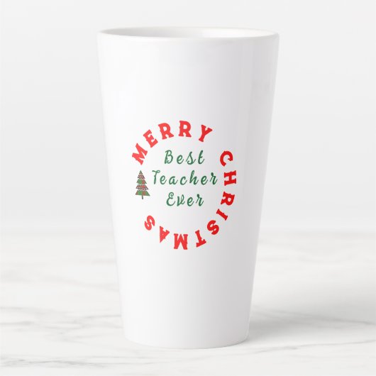 Beste docent ooit Kerstcadeau Bedankt Latte Mok (Voorkant)