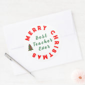 Beste docent ooit Kerstcadeau Bedankt Ronde Sticker (Envelop)