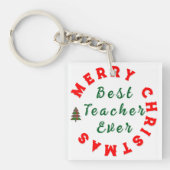 Beste docent ooit Kerstcadeau Bedankt Sleutelhanger (voorkant)