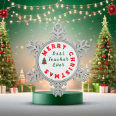 Beste docent ooit Kerstcadeau Bedankt Tin Sneeuwvlok Ornament