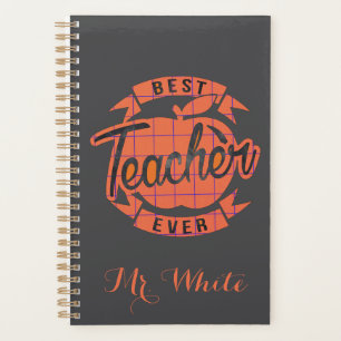 Beste docent ooit retro gepersonaliseerd cadeau planner