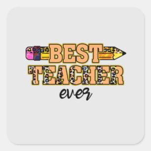 Beste docent ooit – Schattige en inspirerend Vierkante Sticker