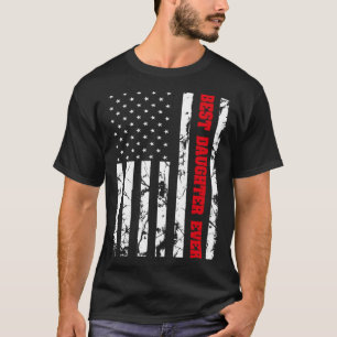 Beste dochter ooit Amerikaanse vintage vlag patrio T-shirt