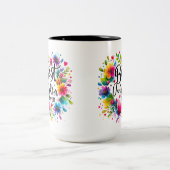 Beste dochter ooit bloemenmok tweekleurige koffiemok (Center)