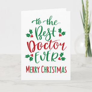 Beste Doctor Ever Merry Christmas Typografie Kaart