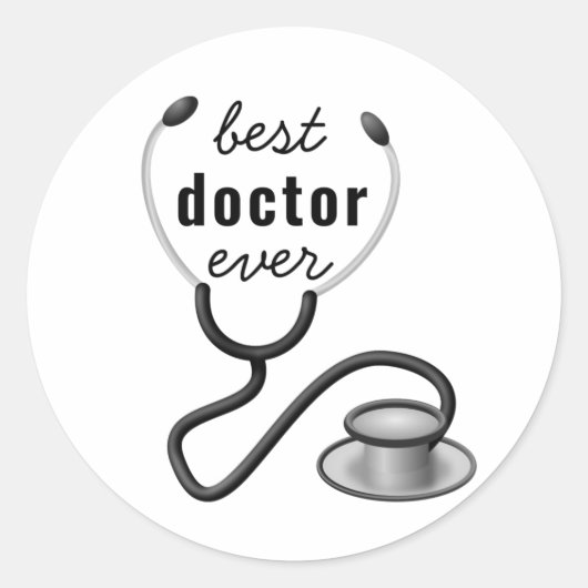 Beste Doctor Ooit Waardering 's Werelds Grootste D Ronde Sticker (Voorkant)