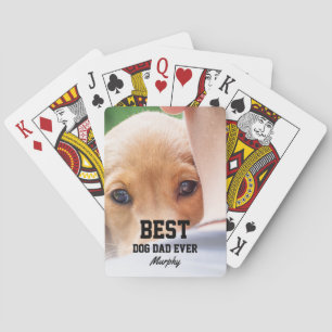 Beste Dog Dad Ooit Fotonaam Vaderdag Pokerkaarten