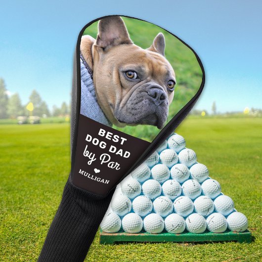 Beste DOG DAD op basis van Par Custom Photo Vaderd Golfheadcover