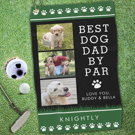 BESTE DOG DAD VAN PAR 3 Fotoafdrukken Golfhanddoek