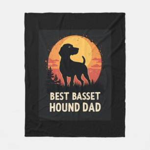 Beste Dog Father Dad - Basset Hound T-shirt Fleece Deken