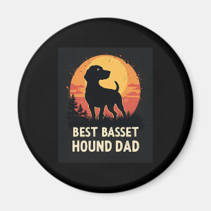 Beste Dog Father Dad - Basset Hound T-shirt Magneet