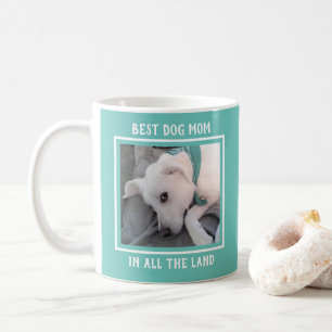 Beste Dog Mam Schattige Puppy Dog Blauwgroen Blauw Koffiemok