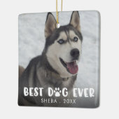 BESTE DOG OOIT Pauw Druk persoonlijke foto af Keramisch Ornament (Links)