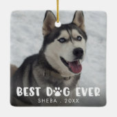 BESTE DOG OOIT Pauw Druk persoonlijke foto af Keramisch Ornament (Achterkant)