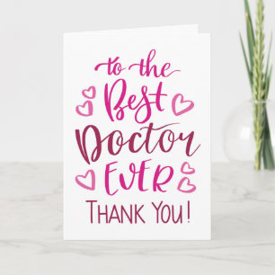 Beste dokter ooit Dank u Typografie in roze Kaart