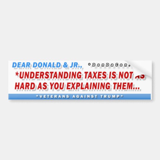 Beste Donald Taxes Bumpersticker (Voorkant)