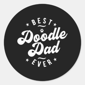 Beste Doodle Papa ooit Doodle Papa Ronde Sticker
