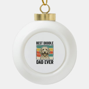 Beste Doodle Papa Ooit Vintage Hond Shirt Ontwerp_ Keramische Bal Ornament