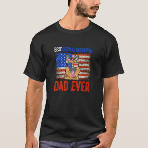 Beste Duitse Herders Vader Ooit Amerikaanse Vlag V T-shirt
