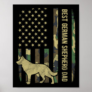 Beste Duitse Herdershond Vader Camouflage Amerikaa Poster