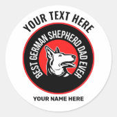 Beste Duitse herdervader ooit Ronde Sticker (Voorkant)