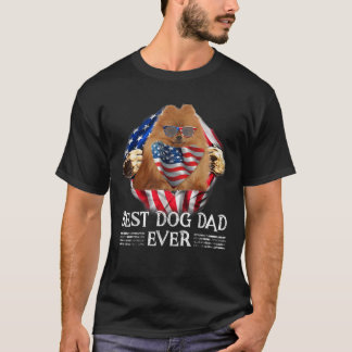 Beste Duitse Spitz Dad Amerikaanse vlag 4 juli GI T-shirt