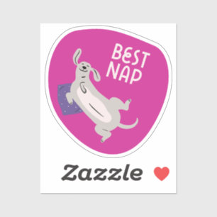 Beste dutje schattige geïllustreerde hond fuchsia sticker