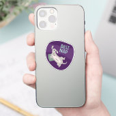 Beste dutje schattige geïllustreerde hond paarse e sticker (Telefoon)