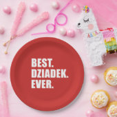 Beste Dziadek ooit Poolse Grootvaderfeest Papieren Bordje (Feest)