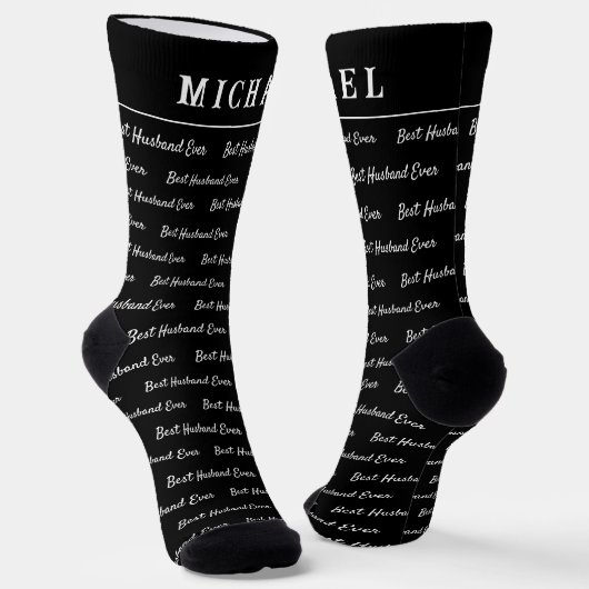 Beste echtgenoot ooit | Leuke monogram Sokken (Gebogen)