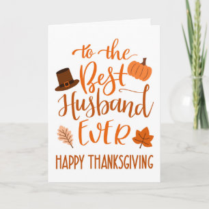 Beste echtgenoot ooit Thanksgiving Day in oranje Kaart