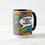 Beste echtgenoot ter wereld Leuk Retro stripboek P Mok (Voorkant rechts)