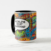 Beste echtgenoot ter wereld Leuk Retro stripboek P Mok (Voorkant links)