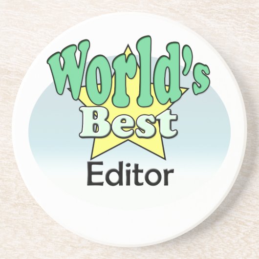 Beste editor van de wereld zandsteen onderzetter (Voorkant)