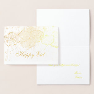 Beste elegante gouden bloemen Happy Eid Mubarak Folie Kaarten