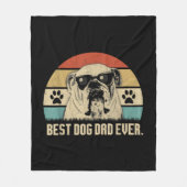 Beste Engelse Bulldog DAD Ooit shirt Vader Fleece Deken (Voorkant)