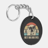 Beste Engelse Bulldog DAD Ooit shirt Vader Sleutelhanger (Voorkant Links)