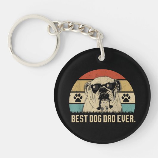 Beste Engelse Bulldog DAD Ooit shirt Vader Sleutelhanger (Voorkant)