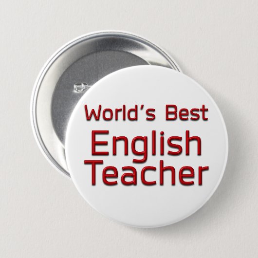 Beste Engelse leraar ter wereld Ronde Button 7,6 Cm (Voorkant /achterkant)