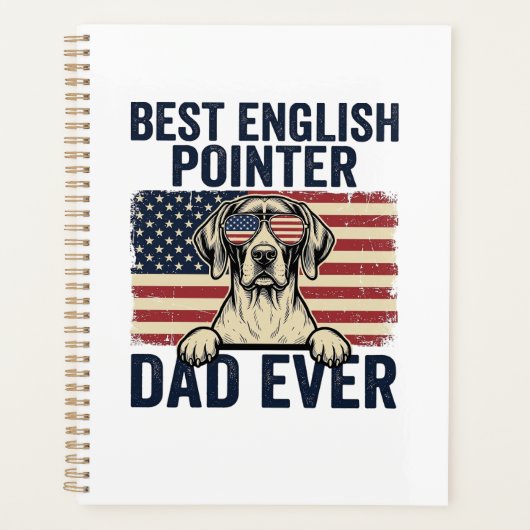 Beste Engelse Pointer Vader Ooit Patriotische Hond Planner (Voorkant)