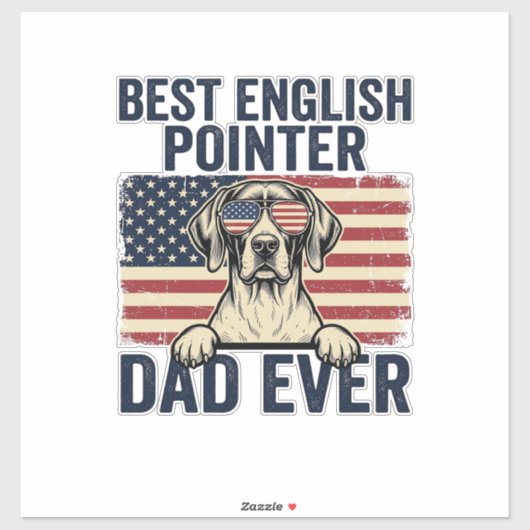 Beste Engelse Pointer Vader Ooit Patriottische Hon Sticker (Vel)