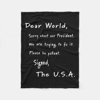 Beste excuusbrief van de Amerikaanse anti-Trump Fleece Deken